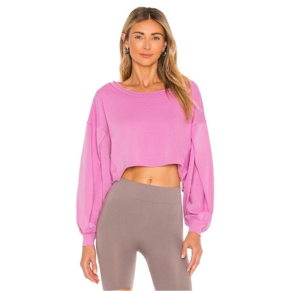 Free People X FP Movement The Way You Move Sweatshirt in Rhododendron Size L